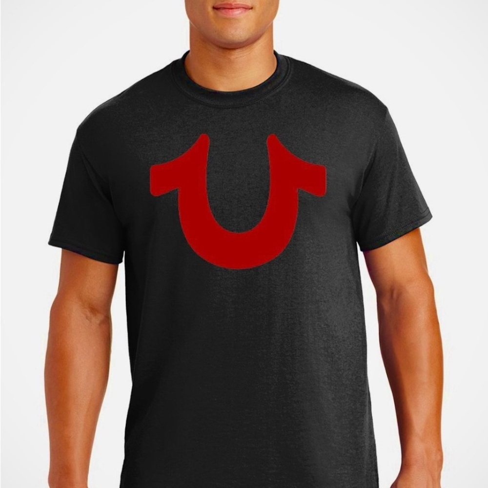 True Religion Black Tee with Red Emblem